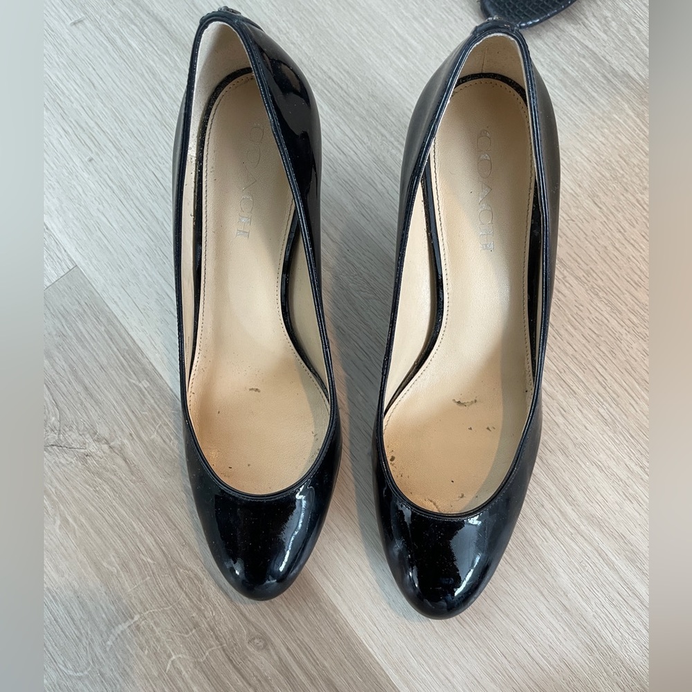 Coach Black Patent Leather Pumps Size 9